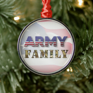 陸軍家族のクリスマス メタルオーナメント