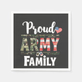 陸軍家族誇りを持ったアメリカ愛国的退役軍人の日 スタンダードカクテルナプキン (正面)