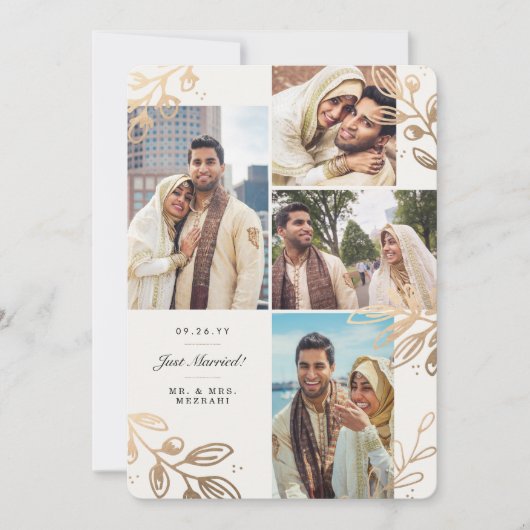 陸軍少佐の階級章4の結婚の発表 案内状 (正面)