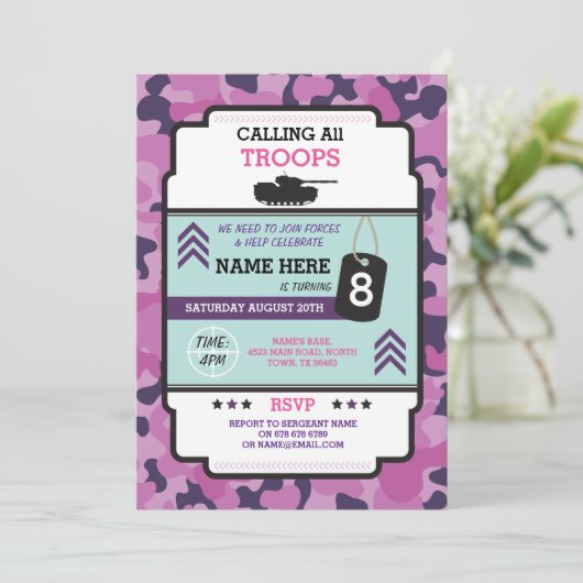 陸軍少女兵隊戦車招待状誕生会 招待状 (スタンド正面)