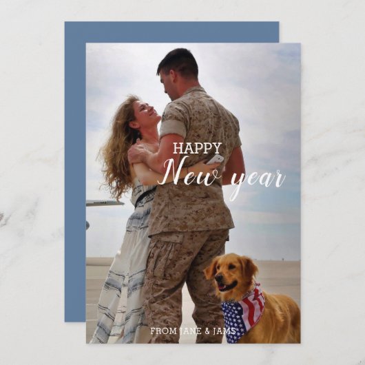 陸軍帰省の新年おめでとう写真 シーズンカード (正面/裏面)