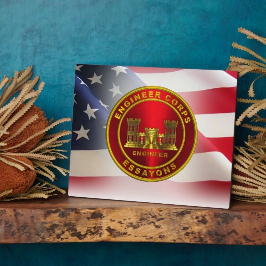 陸軍戦闘工兵退役軍人 フォトプラーク (側面)