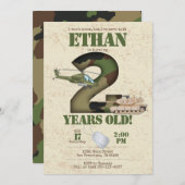 陸軍招待状-第2誕生日招待状 招待状 (正面/裏面)