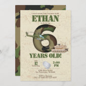 陸軍招待状-第6誕生日招待状 招待状 (正面/裏面)