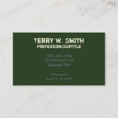 陸軍救急車の名刺 名刺 (裏面)