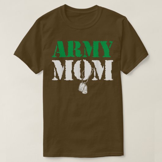 陸軍母誇りを持ったことわざ感動的軍誇りを持った母 Tシャツ (デザイン正面)