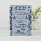 陸軍海軍カモフラージュ軍隊誕生日 招待状 (スタンド正面)