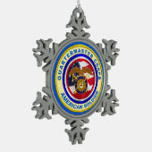 陸軍準誇りを持った兵師団退役軍人 スノーフレークピューターオーナメント (左)