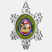 陸軍特別部隊クリスマス退役軍人 スノーフレークピューターオーナメント (右)