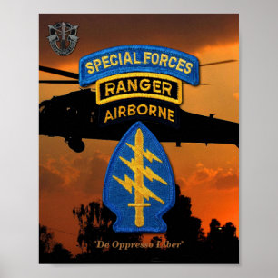 陸軍特殊部隊の緑色のベレー帽のレーンジャーSF SFG ポスター