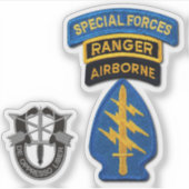 陸軍特殊部隊グリーンベレー輪郭ステッカー シール (正面)