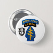 陸軍特殊部隊グリーンベレー退役軍人ボタン 缶バッジ (正面&裏面)