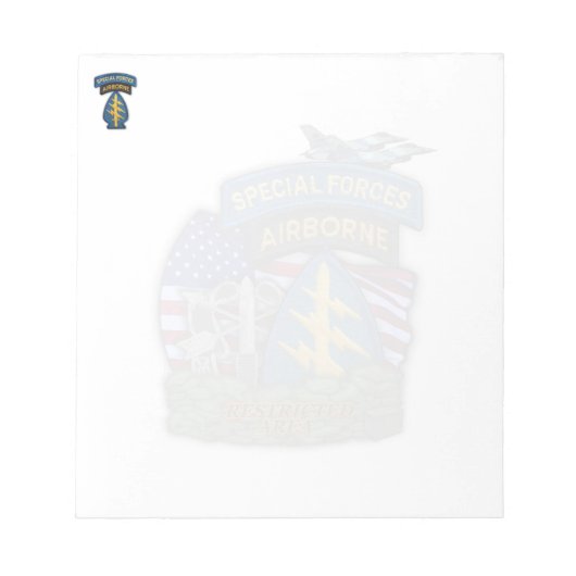 陸軍特殊部隊グリーンベレー退役軍人メモ帳 ノートパッド (正面)