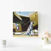 陸軍犬 スクエア壁時計 (ホーム)