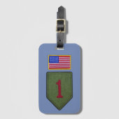 陸軍第1インフ(Army)ディビジョン歩兵部のベット退役軍人 ラゲッジタグ (正面縦)