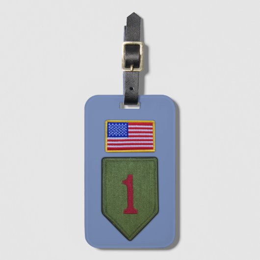 陸軍第1インフ(Army)ディビジョン歩兵部のベット退役軍人 ラゲッジタグ (正面縦)