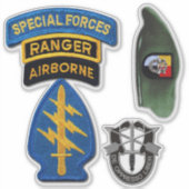 陸軍第3特殊部隊グループグリーンベレー輪郭 シール (正面)