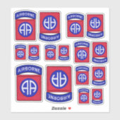 陸軍第82ABN空挺師団フォートブラッグ輪郭 シール (シート)