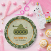 陸軍紙プレート – 少年軍隊タンク誕生日 ペーパープレート (パーティー)