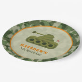 陸軍紙プレート – 少年軍隊タンク誕生日 ペーパープレート (アングル)