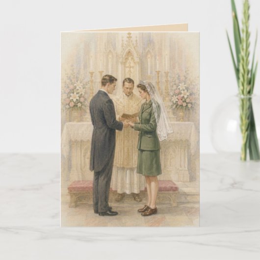 陸軍花嫁カトリック結婚式 招待状 (正面)