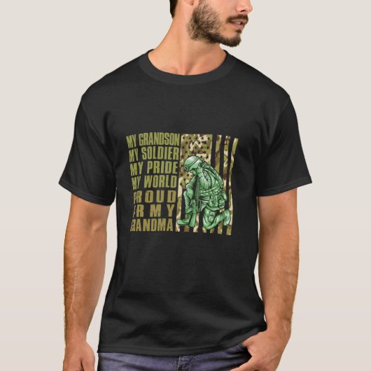 陸軍誇りを持ったおばあちゃん兵士の孫USAアメリカPa Tシャツ (正面)