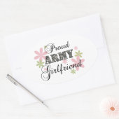 陸軍誇りを持ったガールフレンド[fl c] 楕円形シール (封筒)