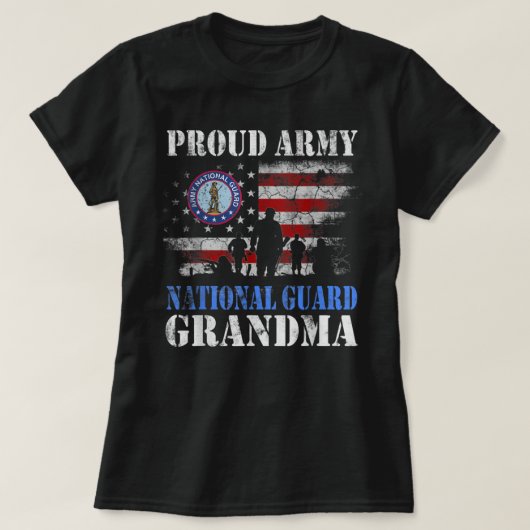 陸軍誇りを持った国家警備大祖母Tシャツ退役軍人 Tシャツ (デザイン正面)