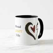 陸軍誇りを持った妻ハート星 マグカップ (正面右)