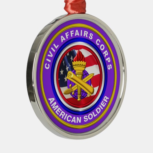 陸軍誇りを持った民事退役軍人クリスマス メタルオーナメント (右)