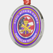 陸軍誇りを持った民事退役軍人クリスマス メタルオーナメント (左)