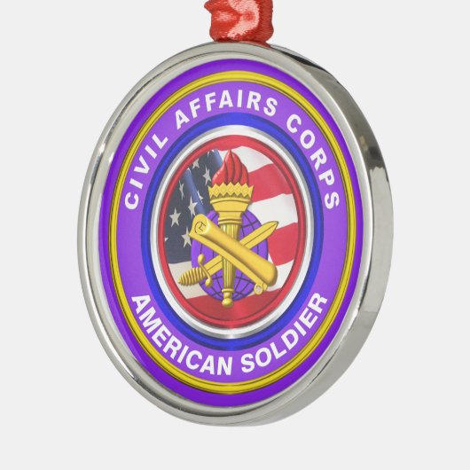 陸軍誇りを持った民事退役軍人クリスマス メタルオーナメント (左)