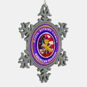 陸軍誇りを持った民事退役軍人 スノーフレークピューターオーナメント (左)