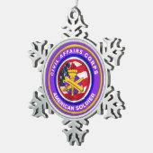 陸軍誇りを持った民事退役軍人 スノーフレークピューターオーナメント (右)