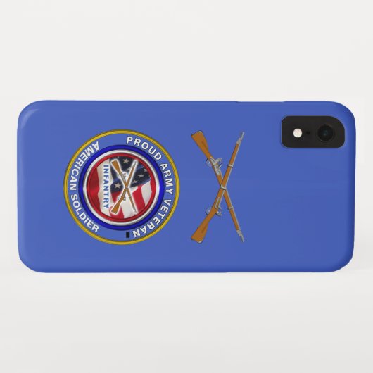 陸軍誇りを持った退役軍人歩兵歩兵ブルー Case-Mate iPhoneケース (裏面(横))