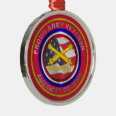 陸軍誇りを持った退役軍人野砲兵クリスマス メタルオーナメント (右)