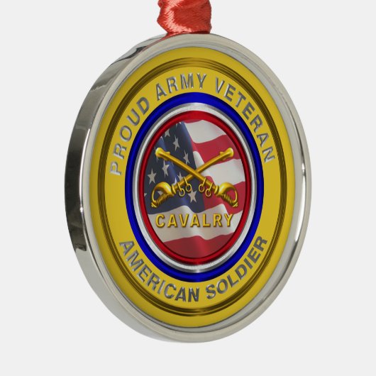 陸軍誇りを持った退役軍人騎兵クリスマス メタルオーナメント (右)