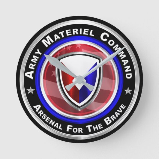 陸軍資材コマンド形骸化器 ラウンド壁時計 (正面)