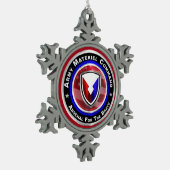 陸軍資材コマンド記念クリスマス スノーフレークピューターオーナメント (左)