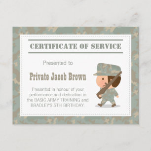 陸軍軍務証明書感謝誕生日 招待状