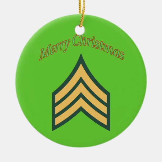陸軍軍曹クリスマス装飾品 セラミックオーナメント (正面)