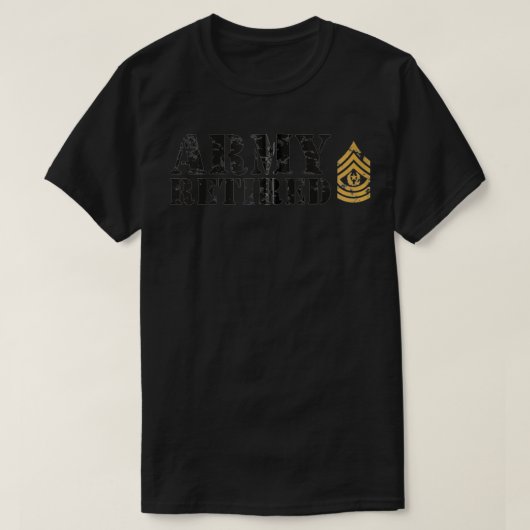 陸軍軍曹(専攻のCSM)の退職したZip Tシャツ (デザイン正面)