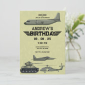 陸軍軍隊ヘラクレスのジェット誕生日招待状 招待状 (スタンド正面)