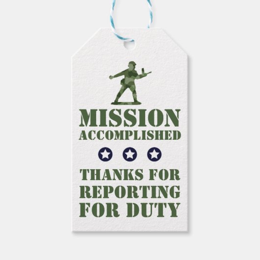 陸軍軍隊任務が党の好意を達成 ギフトタグ (正面)
