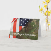 陸軍軍隊兵士悔やみや弔慰帽子(旗あり) カード (黄色い花)