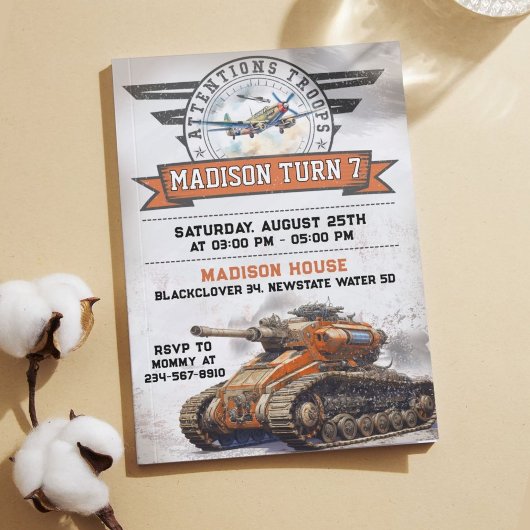 陸軍軍隊誕生日パーティーへの招待 招待状