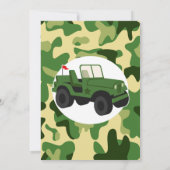 陸軍軍隊迷彩柄ボーイズ誕生日パーティー 招待状 (裏面)