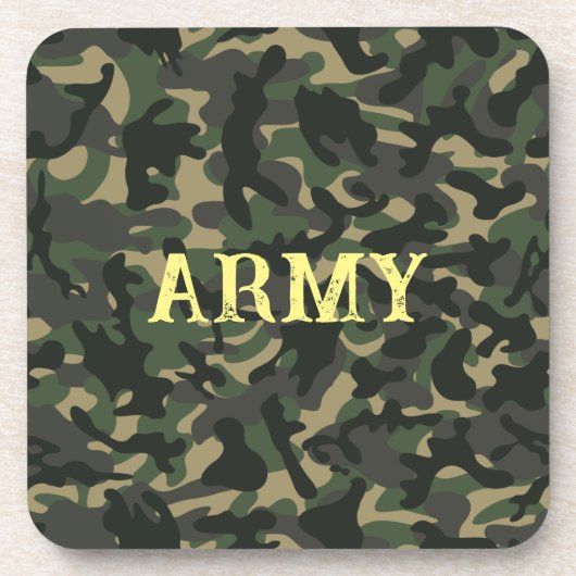 陸軍軍隊迷彩緑 コースター (正面)