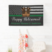 陸軍軍隊退職革ブーツグリーンライン 横断幕 (インサイチュ)