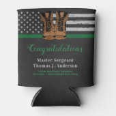 陸軍軍隊退職革ブーツグリーンライン 缶クーラー (正面)